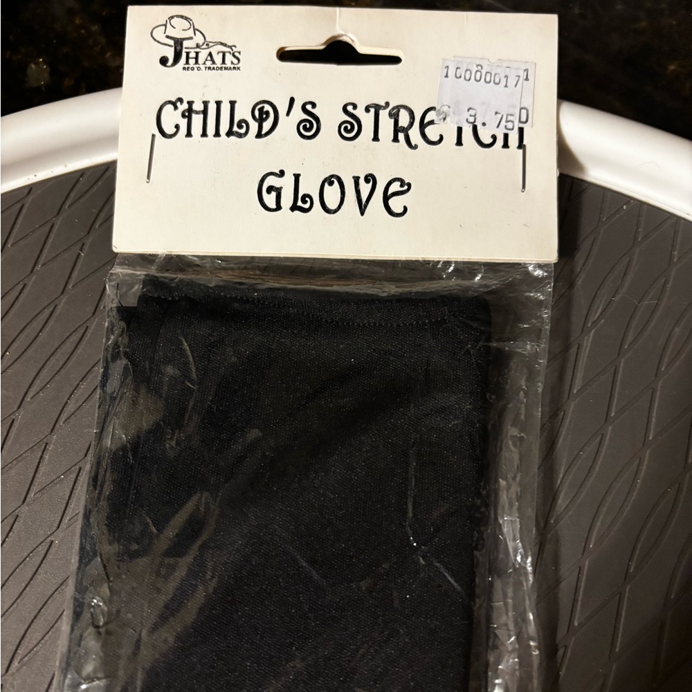 NWT In bag Black Child's Stretch Glove For costume or dress up